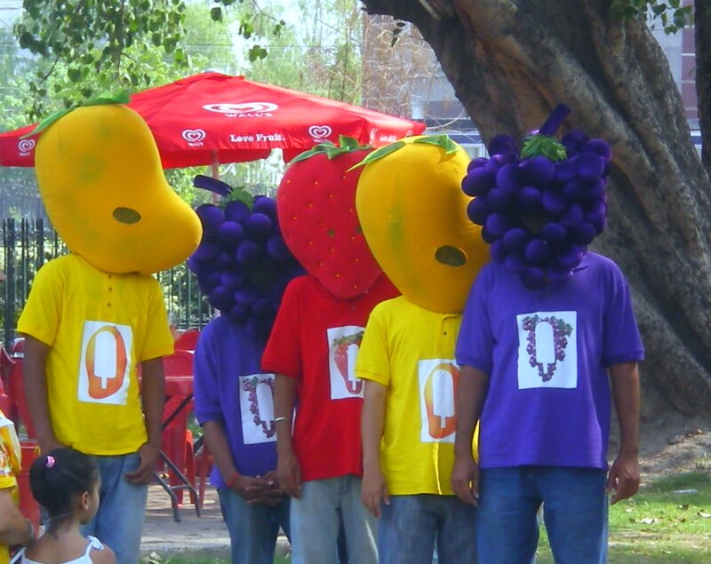 People in Fruit Costumes