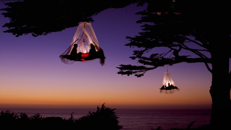 People in Hanging Hammocks