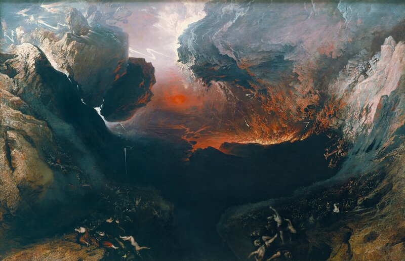 People in Hellish Landscape