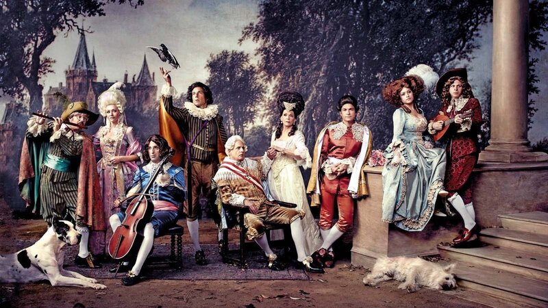 People in Historical Costumes — Blue