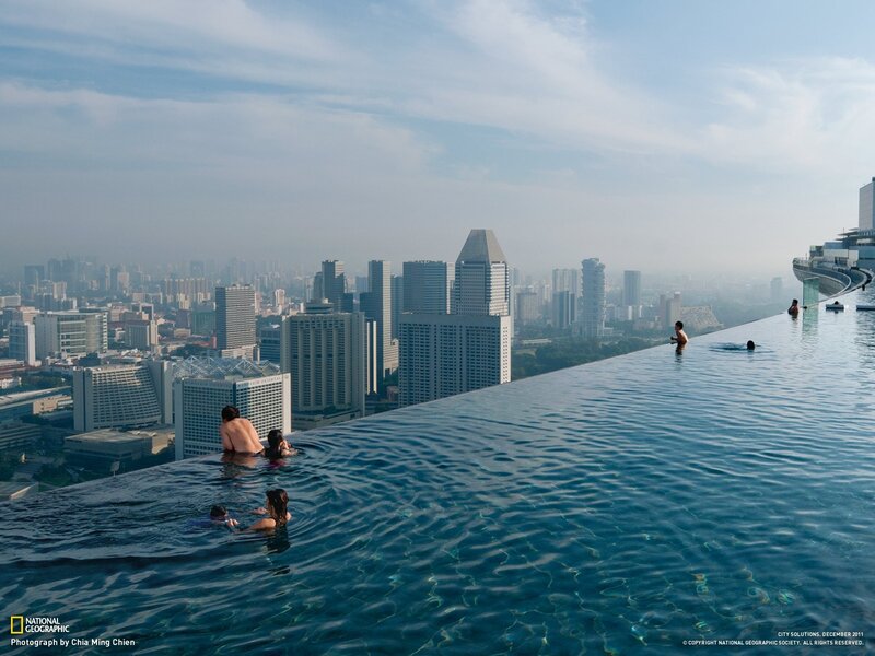 People in Infinity Pool — Blue