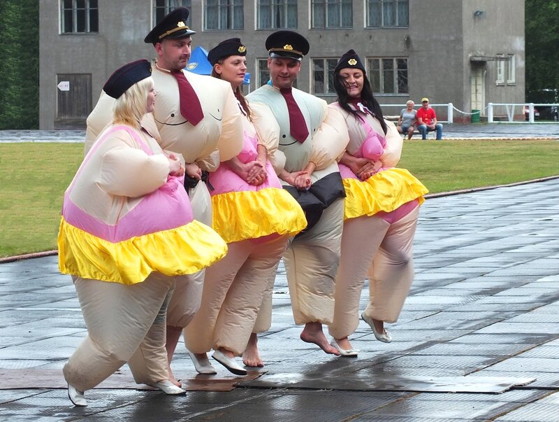 People in Inflatable Costumes — Yellow