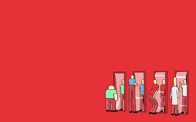 people in mirrors