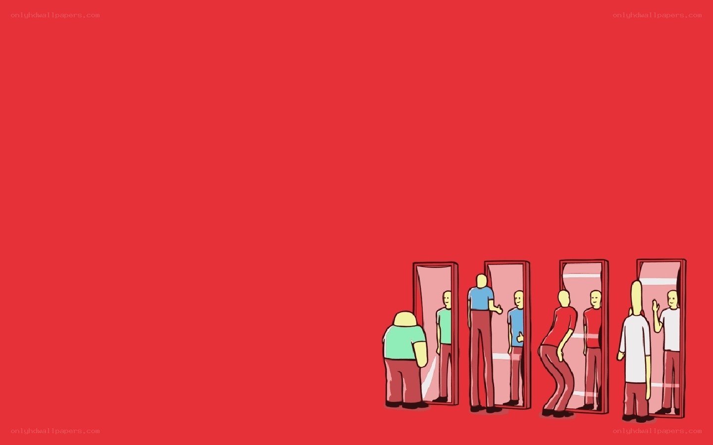 people in mirrors