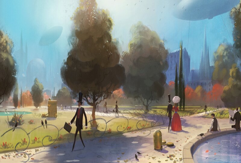 People in Park — Blue