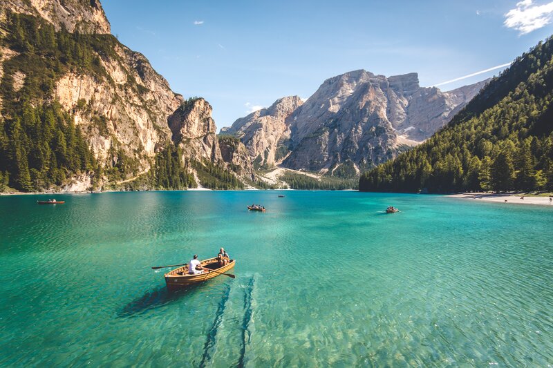 People in Rowboats — Blue