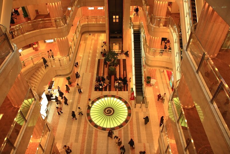 People in Shopping Mall — Beige