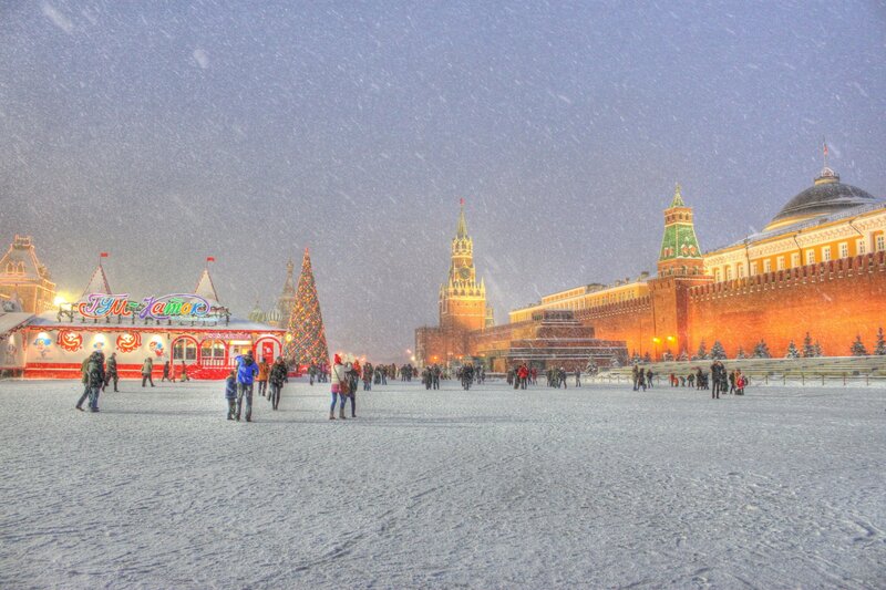 People in Snowstorm