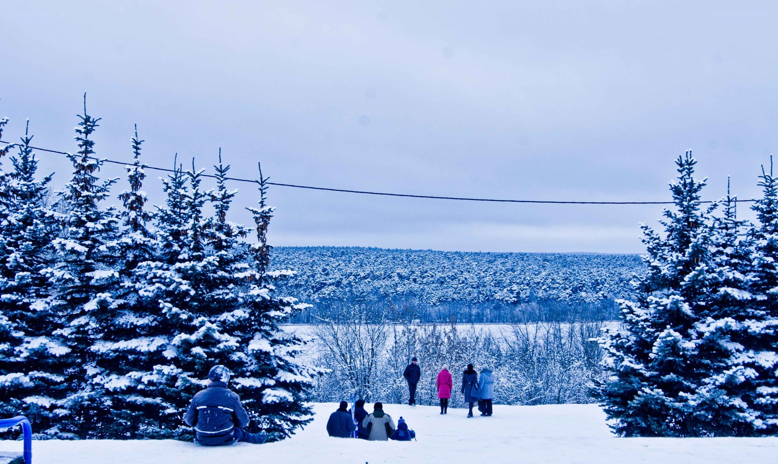 People in snowy landscape