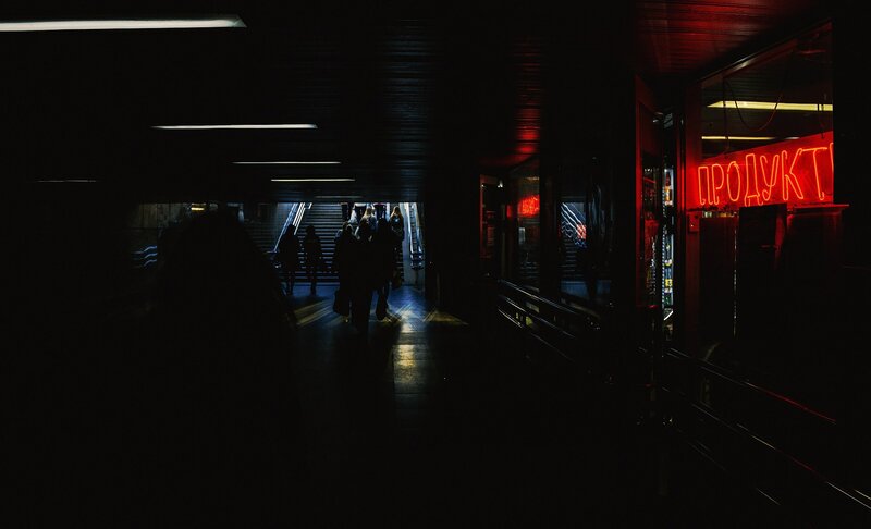 People in Subway Tunnel