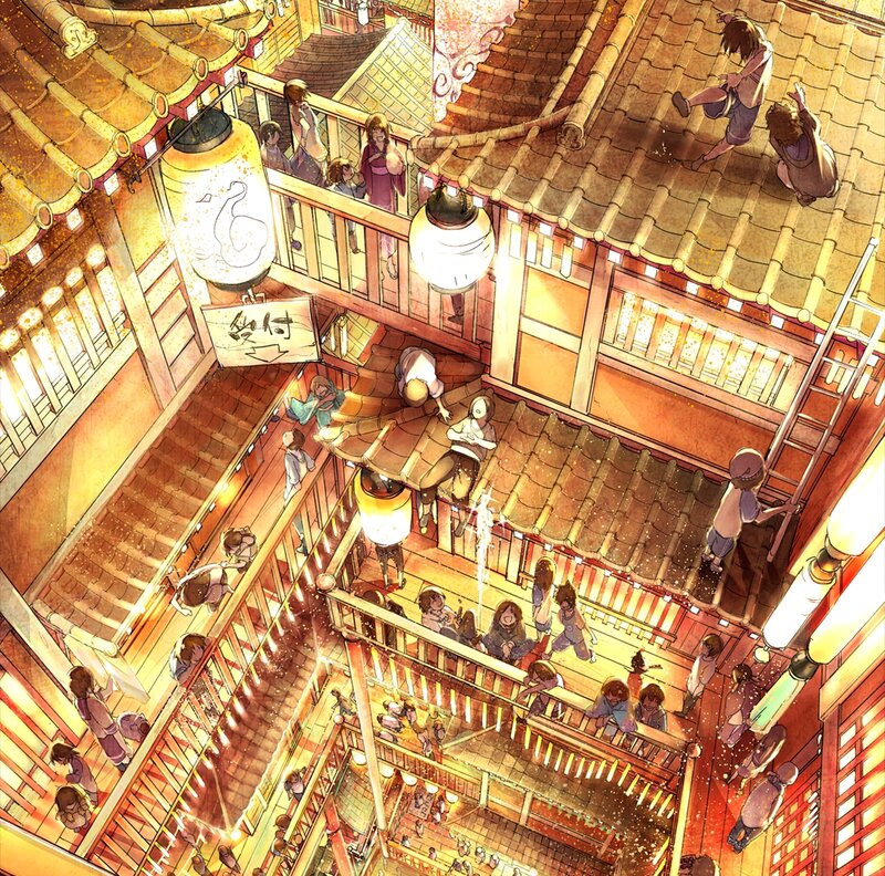 People in Traditional Buildings