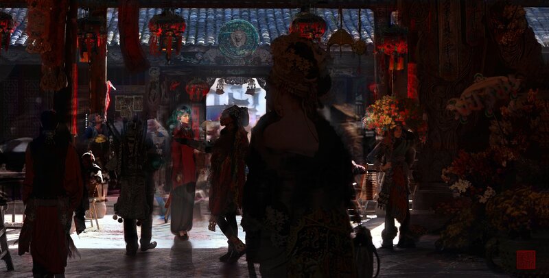 People in Traditional Clothing — Red