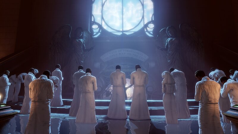 People in White Robes — Dramatic, 3d Render