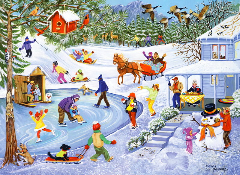 People in Winter Activities