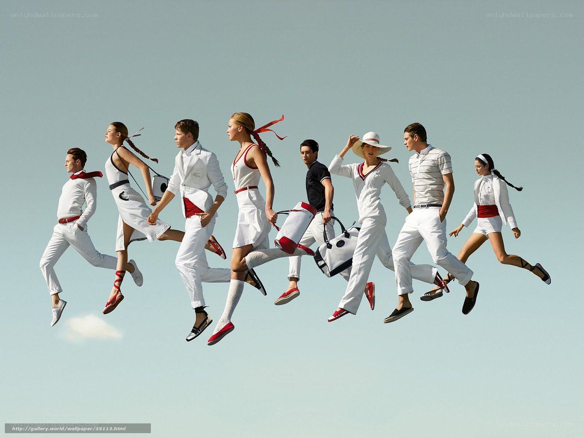 people jumping in white and red