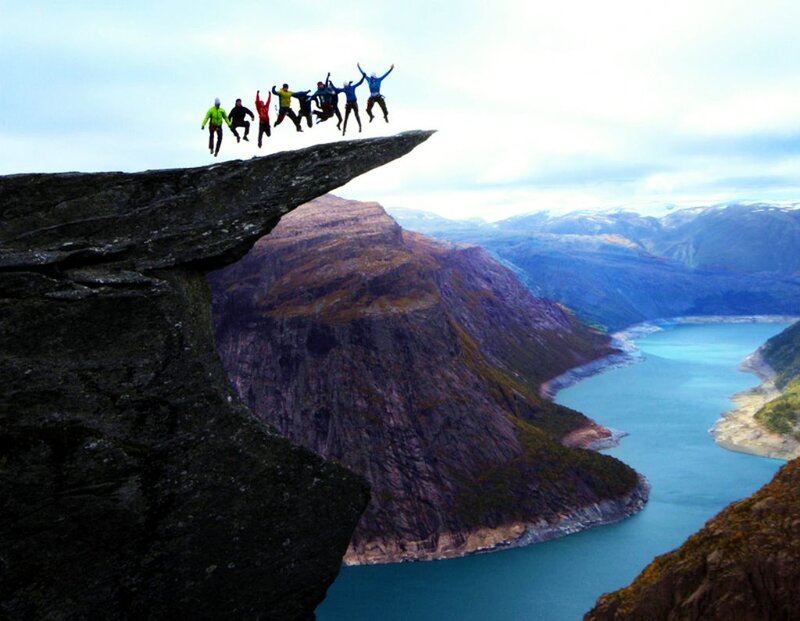 People Jumping Off Cliff