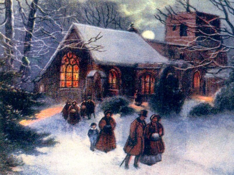 People Leaving Church — White