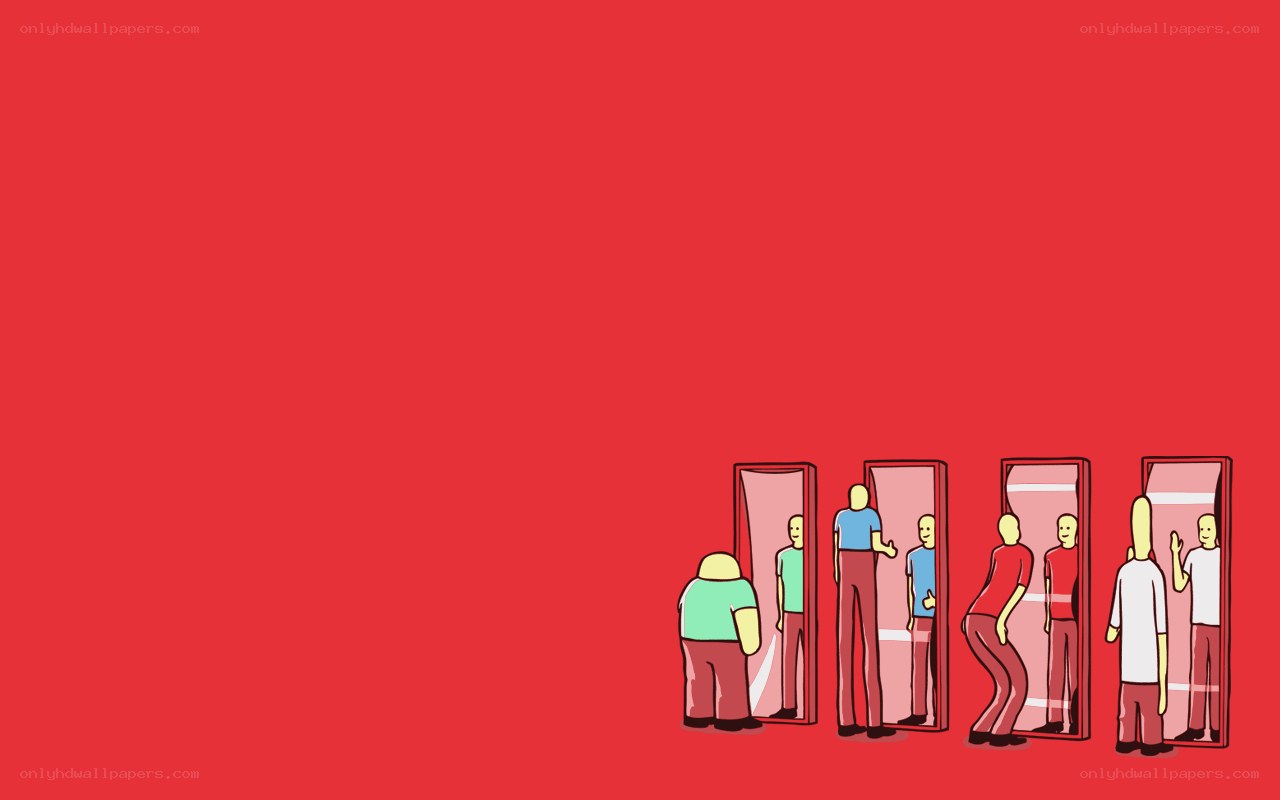 people looking in mirrors
