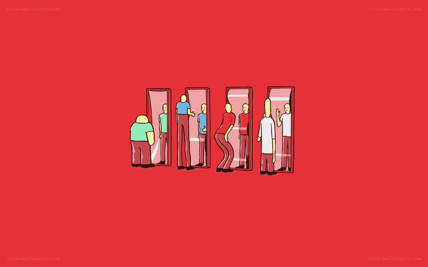 people looking in mirrors