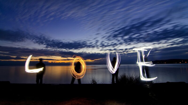 People Making Light Art