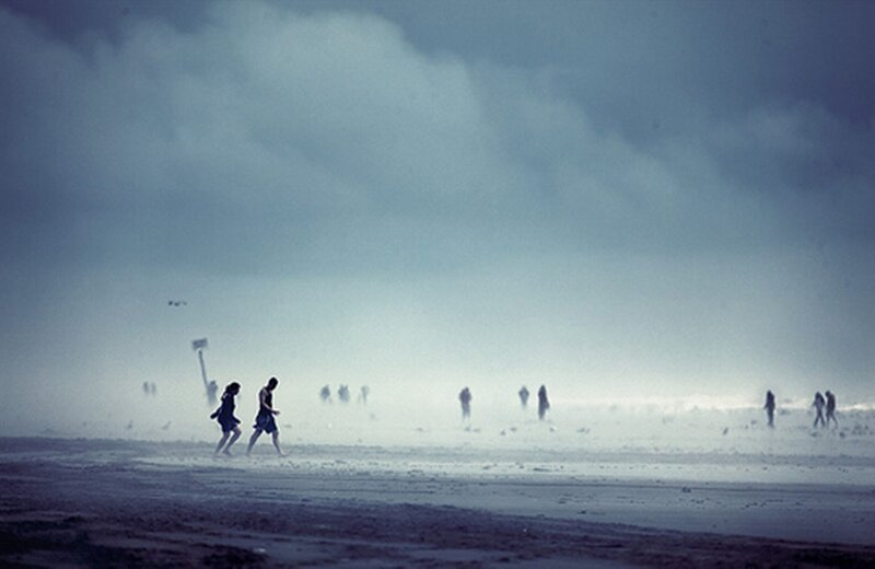 People on a Beach — Blue, Dramatic