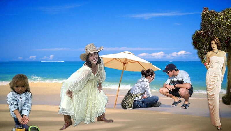 People on a Beach — Blue, Relaxed