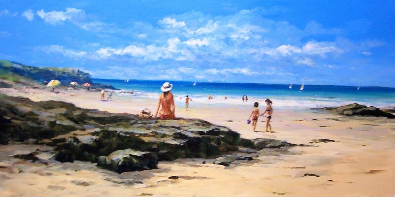 People on a Beach — Blue