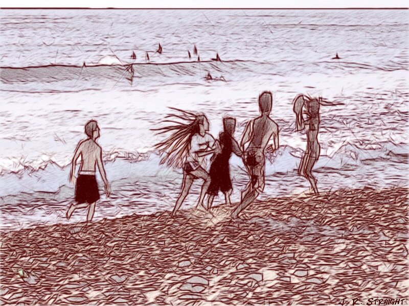 People on a Beach — Brown