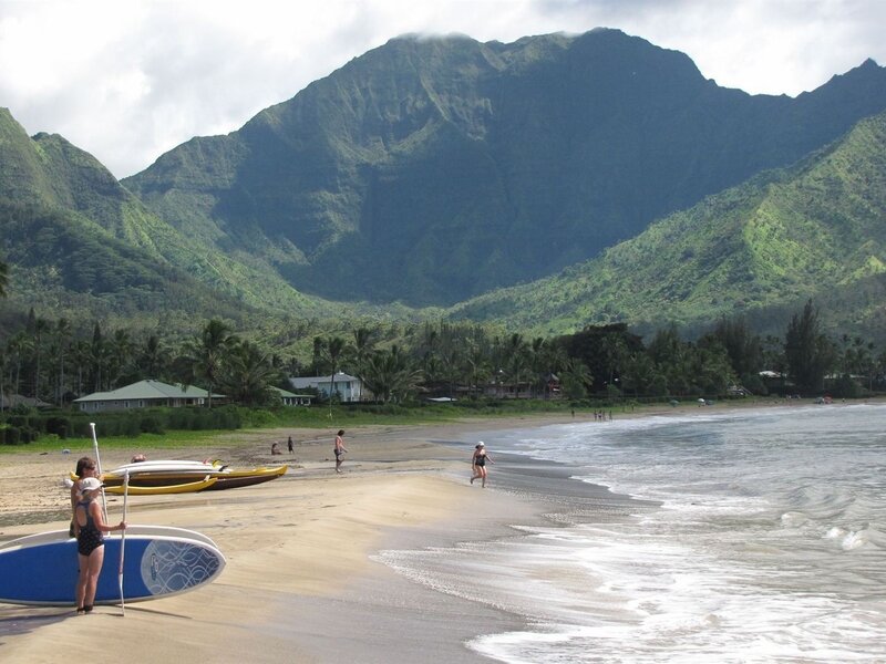 People on a Beach — Green, Serene