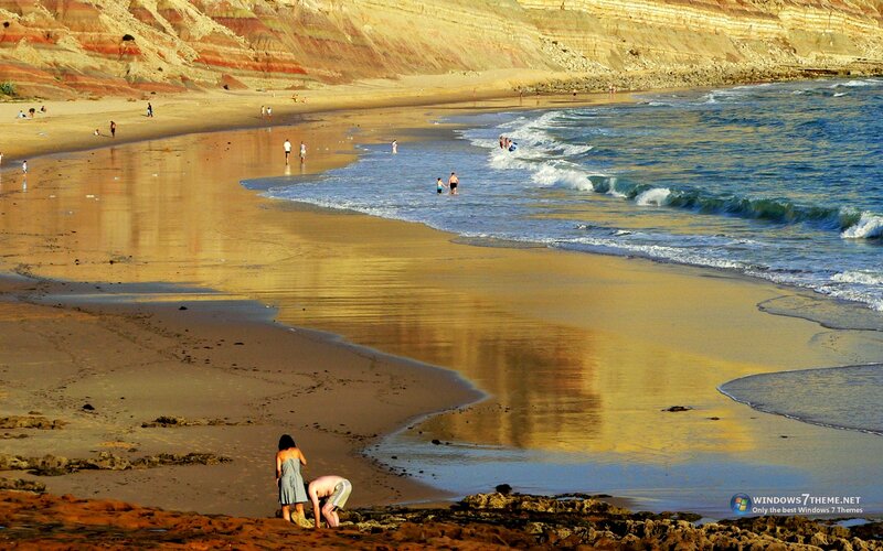 People on a Beach — Yellow