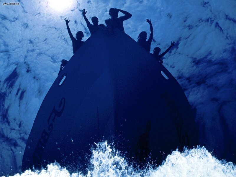 People on a Boat — Blue, Dramatic