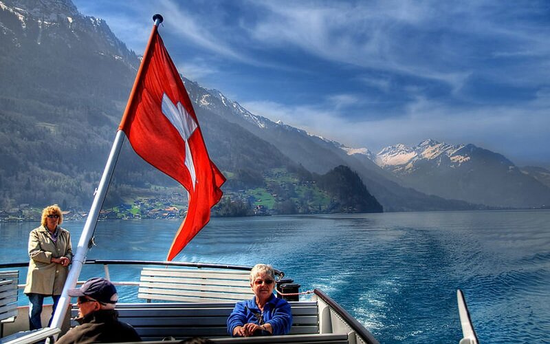 People on a Boat — Blue