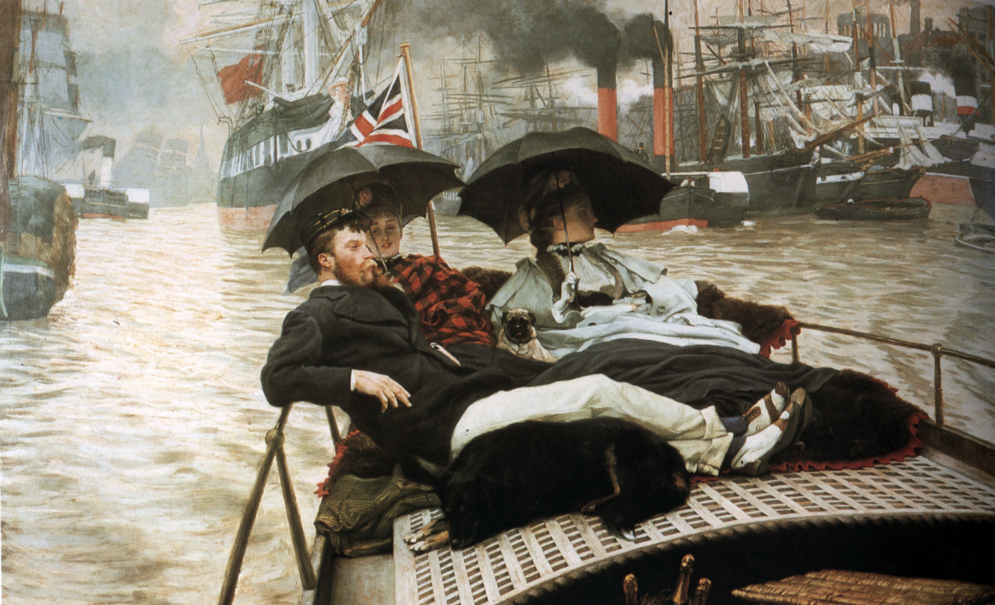 People on a boat in harbor