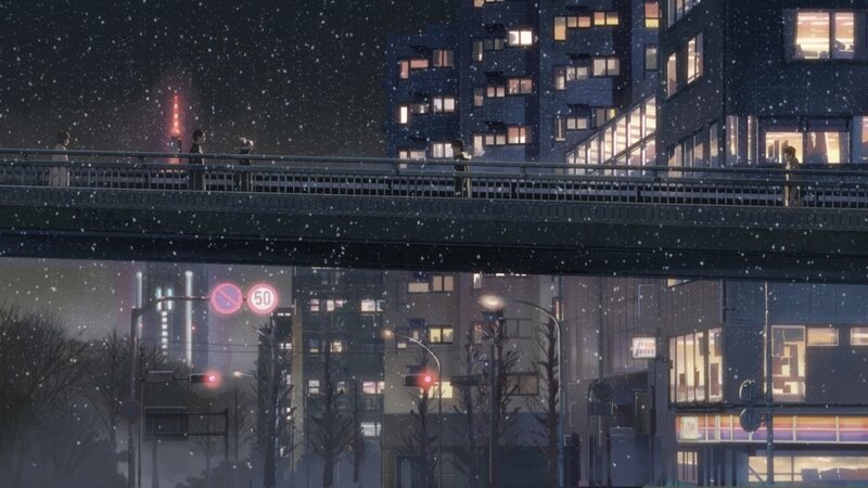 People on a Bridge — Blue