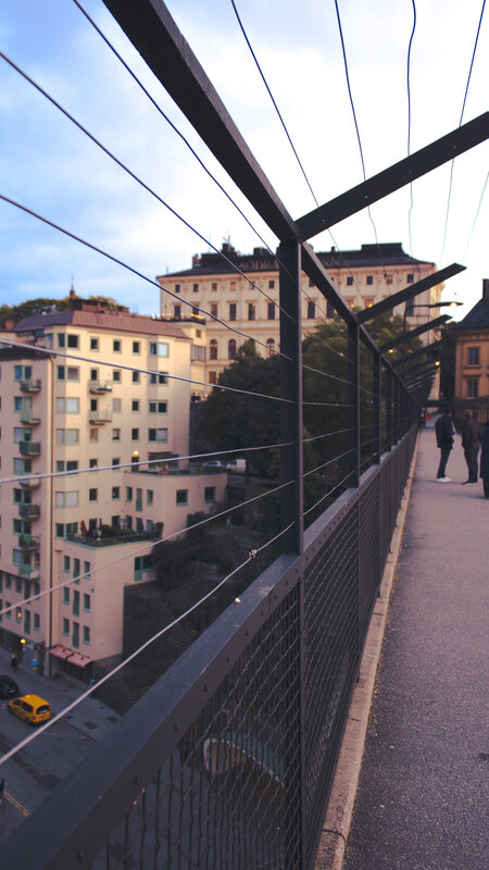 People on a Bridge — Gray
