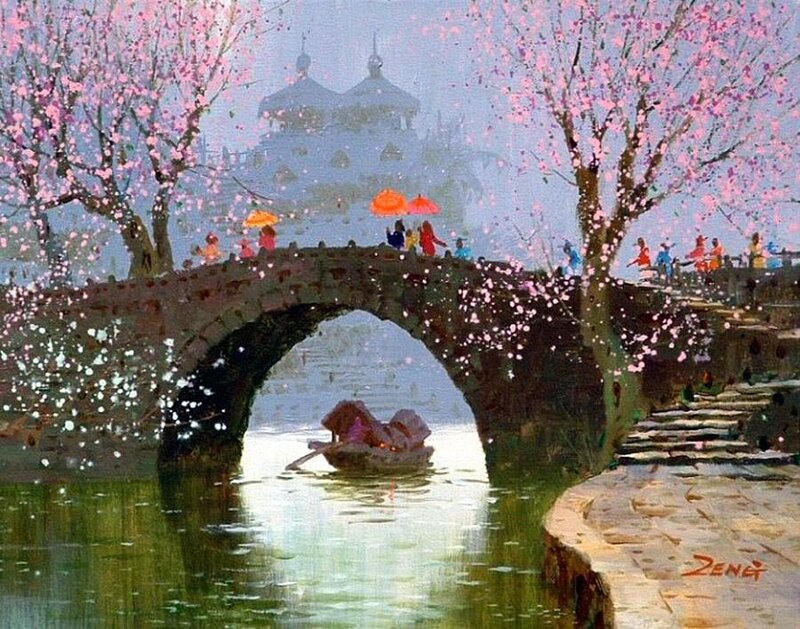 People on a Bridge