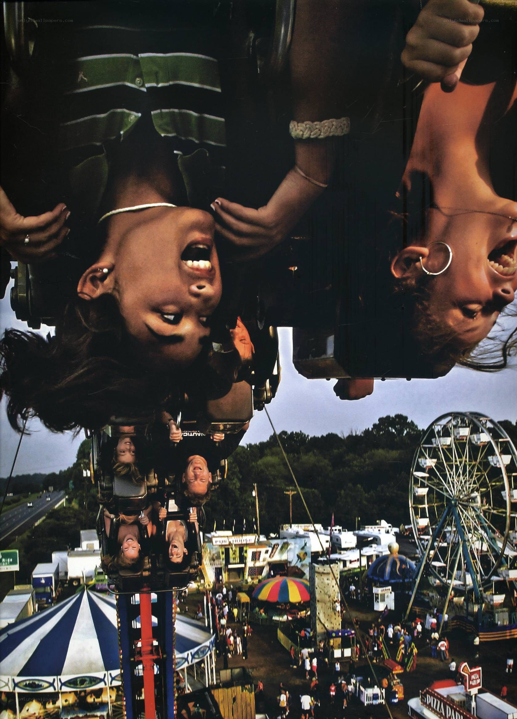 People on a carnival ride