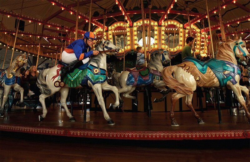 People on a carousel