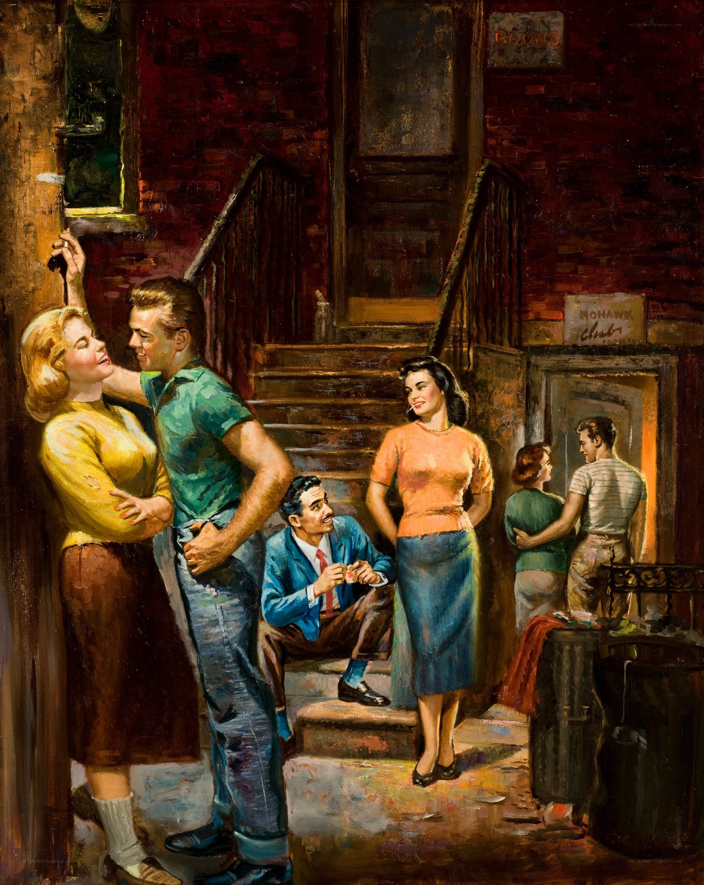 People on a city staircase