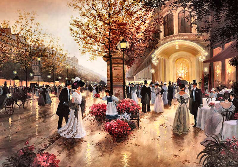People on a City Street — Brown