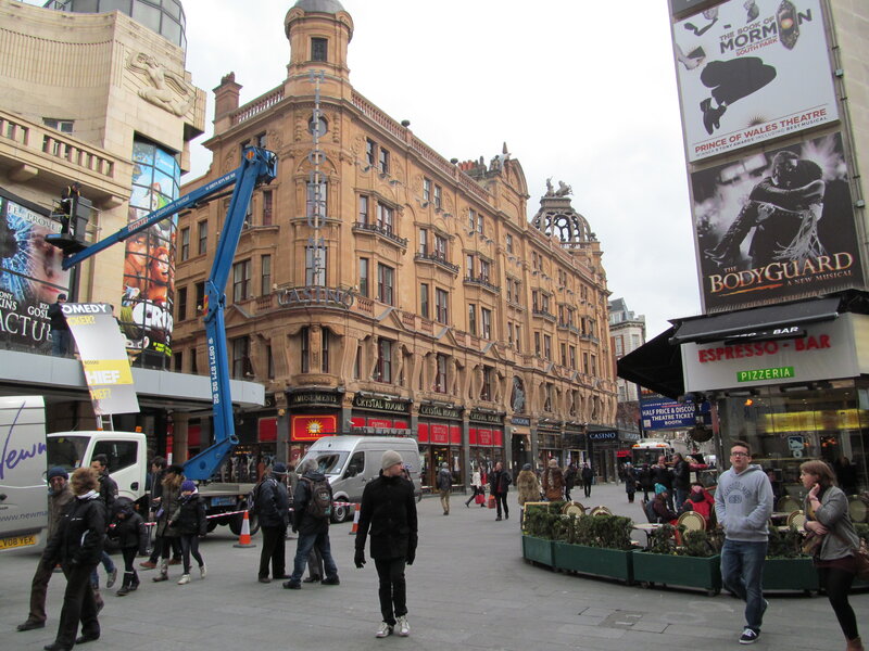 People on a City Street — Gray, Busy