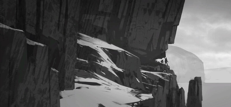 People on a Cliff — Black