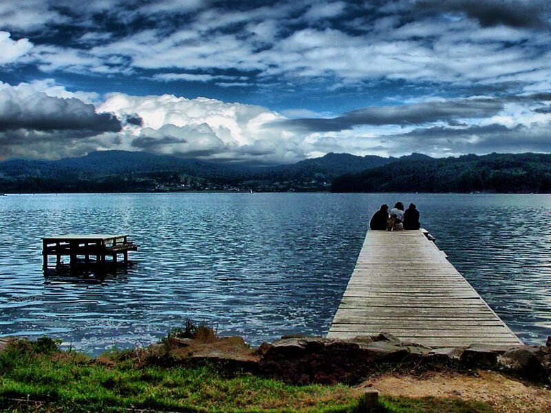 People on a dock by the lake