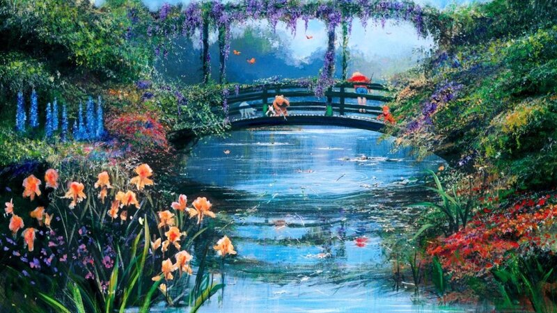 People on a Garden Bridge