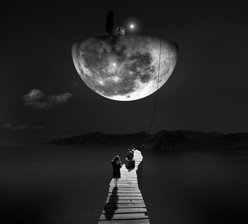 People on a Pier — Black