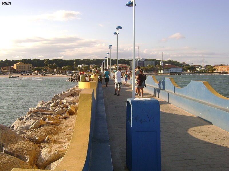 People on a Pier — Blue