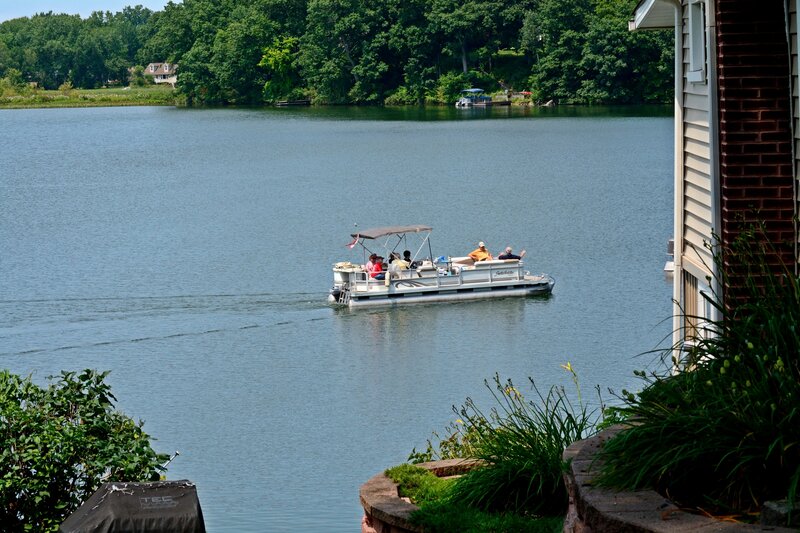 People on a Pontoon Boat