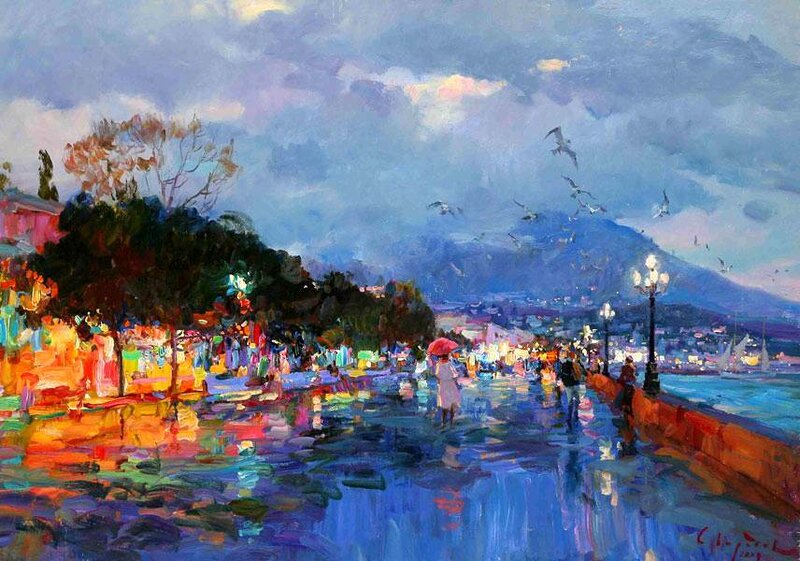 People on a Promenade