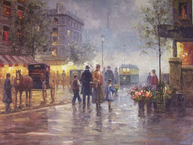 People on a Rainy Street