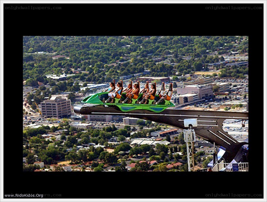 People on a roller coaster